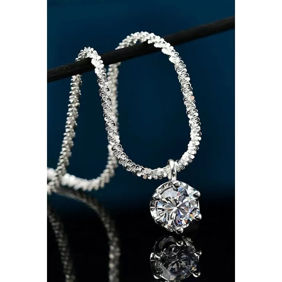 1 Carat Moissanite 925 Sterling Silver Necklace