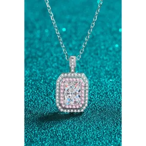 1 Carat Moissanite Geometric Pendant Chain Necklace