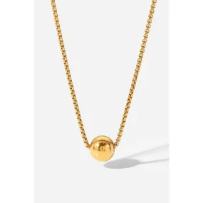 18K Gold-Plated Round Shape Pendant Necklace