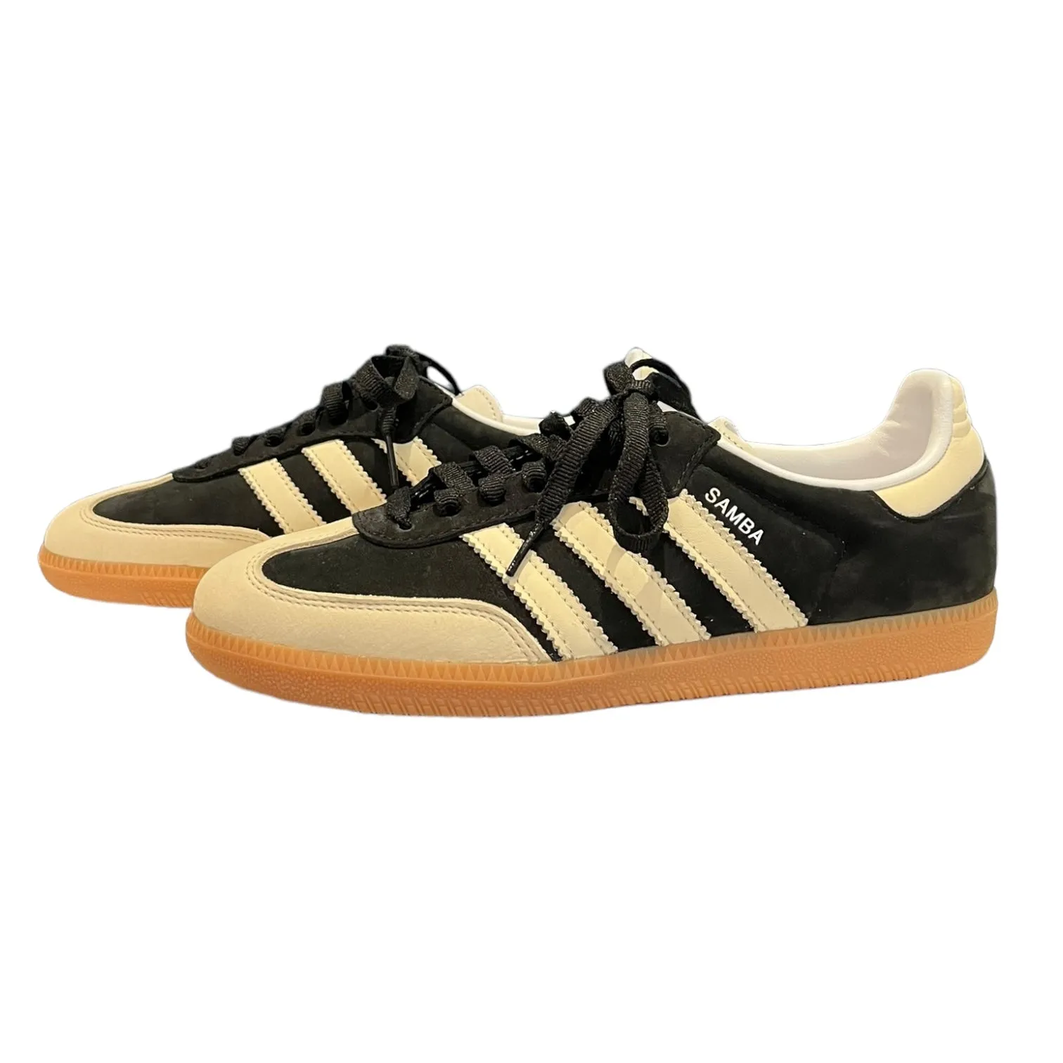 Adidas Black and Cream Samba Trainers - 6.5 - NEW