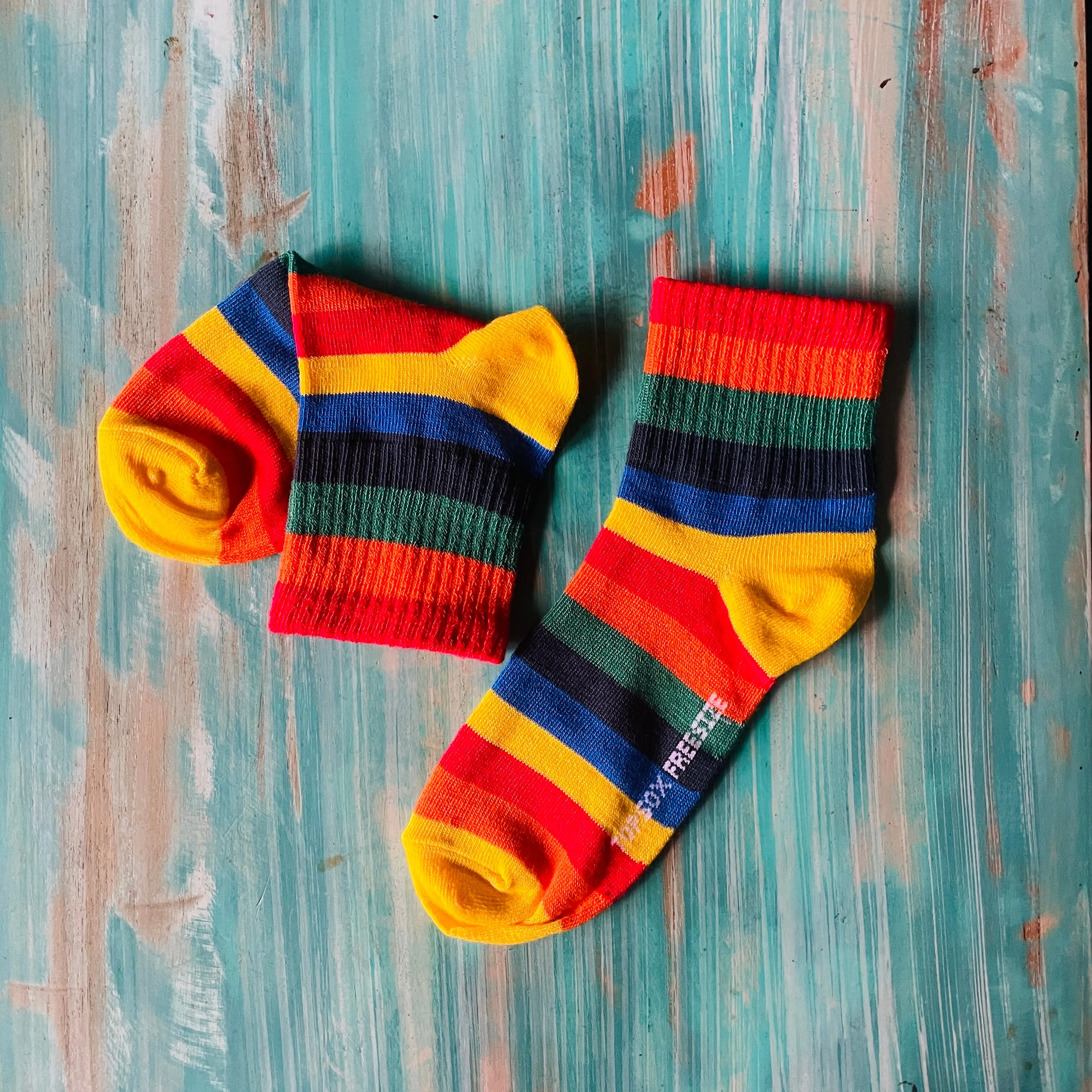 Anklets - Multi striped-Red