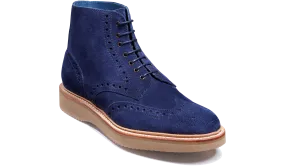 Barker Terry Brogue Boot -Navy Suede