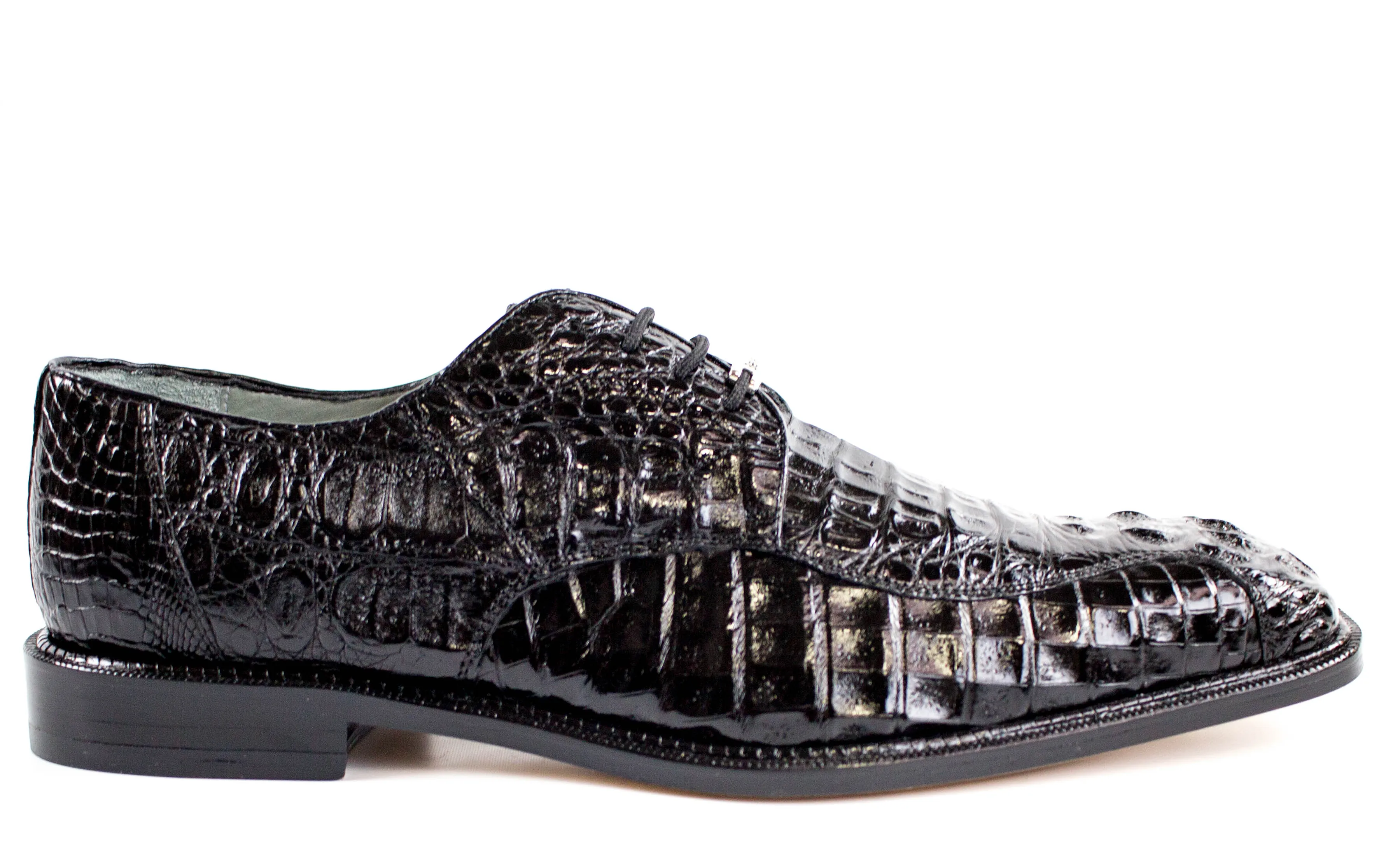 Belvedere - Chapo, Genuine Hornback Crocodile Dress Shoe - Black - 1465