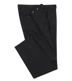 Black Wool Twill Trouser