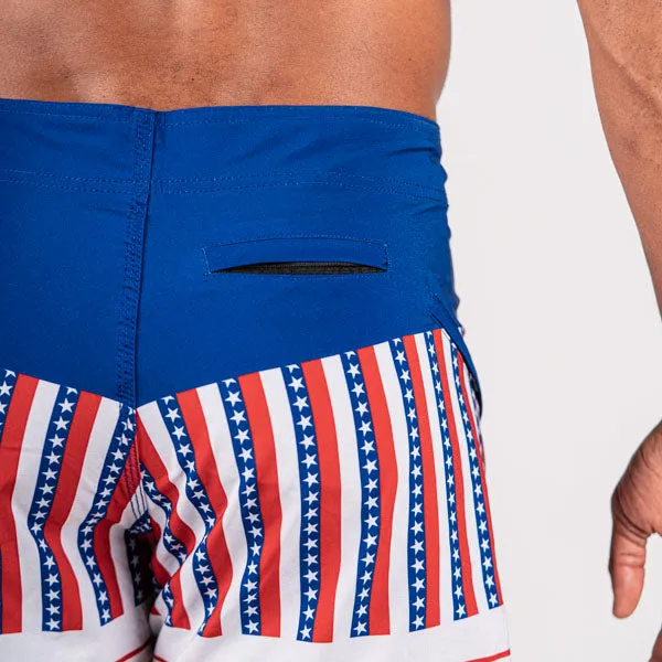 Board Shorts | Stars & Stripes | Silver SA Shield