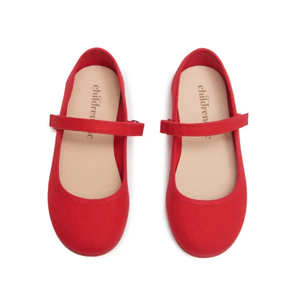 Classic Canvas Mary Janes in Red