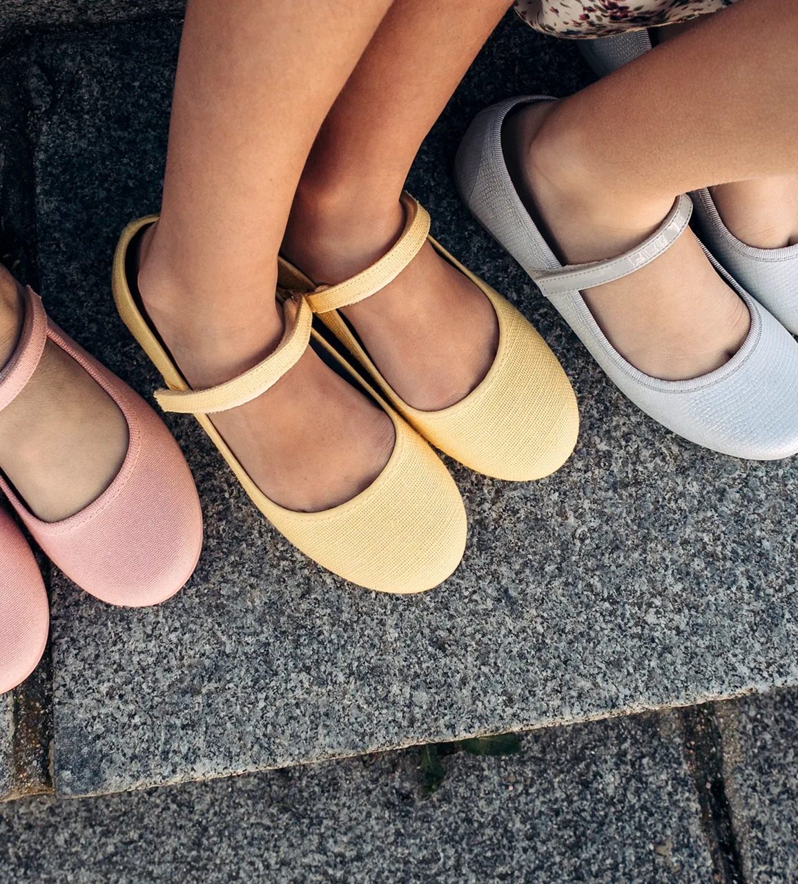 Classic Textured Mary Janes in Silver