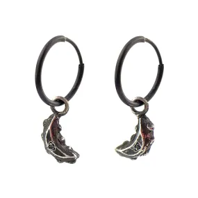 CRESCENT MOON Tiny Hoops - Silver