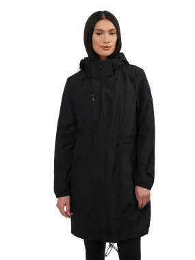 Esen Women's Long Packable Raincoat w/ Removable Hood