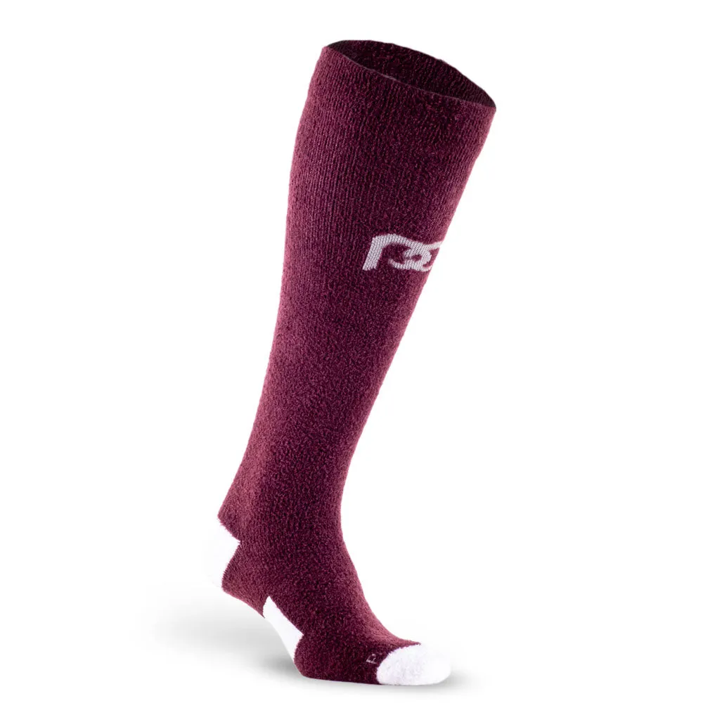 Fuzzy Compression Sock, Maroon