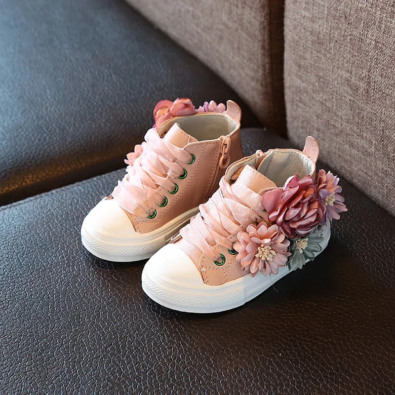 Girls Toddler Floral Blush Pink Baseball Boots