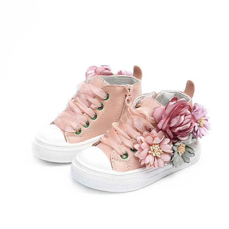 Girls Toddler Floral Blush Pink Baseball Boots