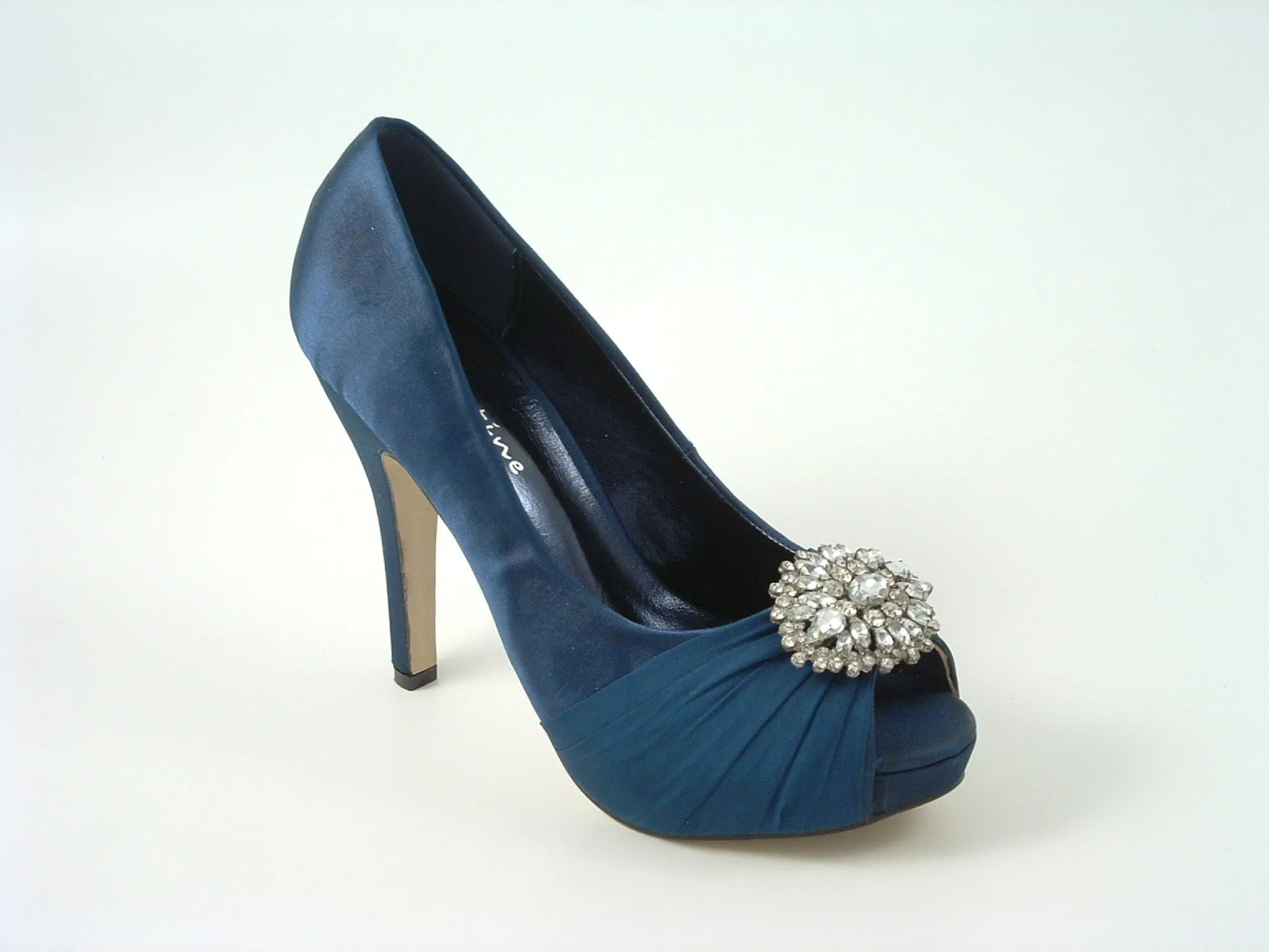 Glitz Shoes Ripley Sabatine Fee 888 Satin Peep Toe Platforms