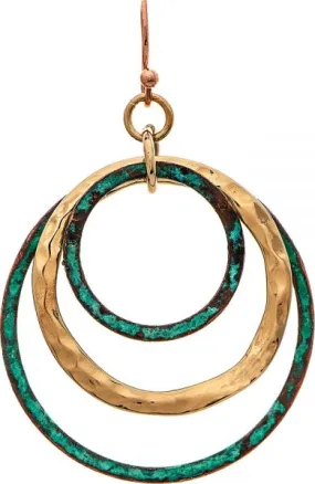 Gold Patina Circles Earring