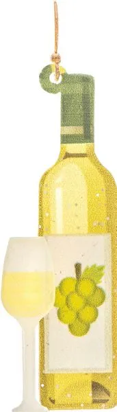 Gold White Whine Bottle & Glass Earring