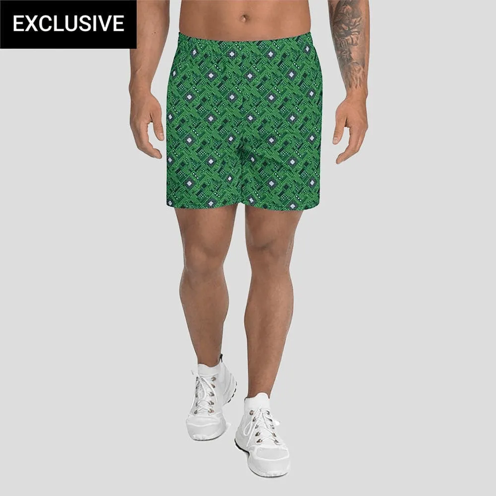 Green Circuit Board Athletic Shorts (POD)