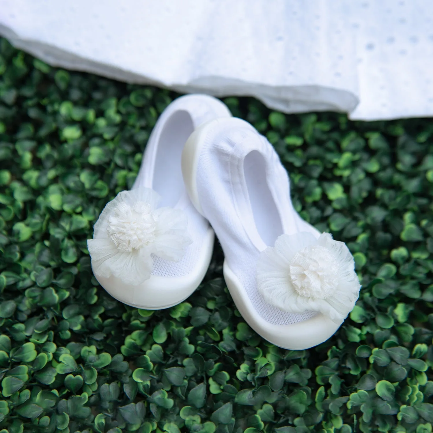 Komuello Baby Shoes - Flat - Pompom Flower