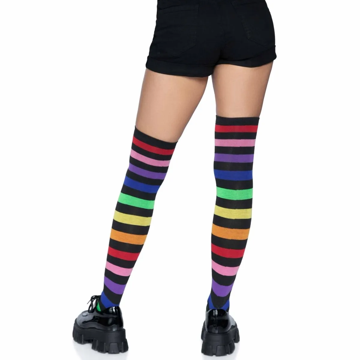 Leg Avenue | Rainbow Stripe Thigh High Socks