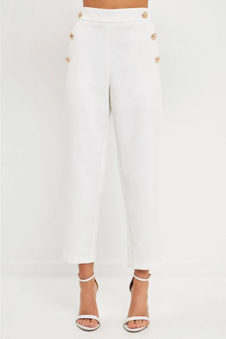 Mona Ivory High Waisted Trousers