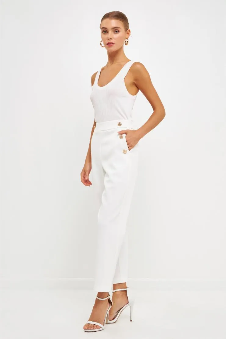 Mona Ivory High Waisted Trousers