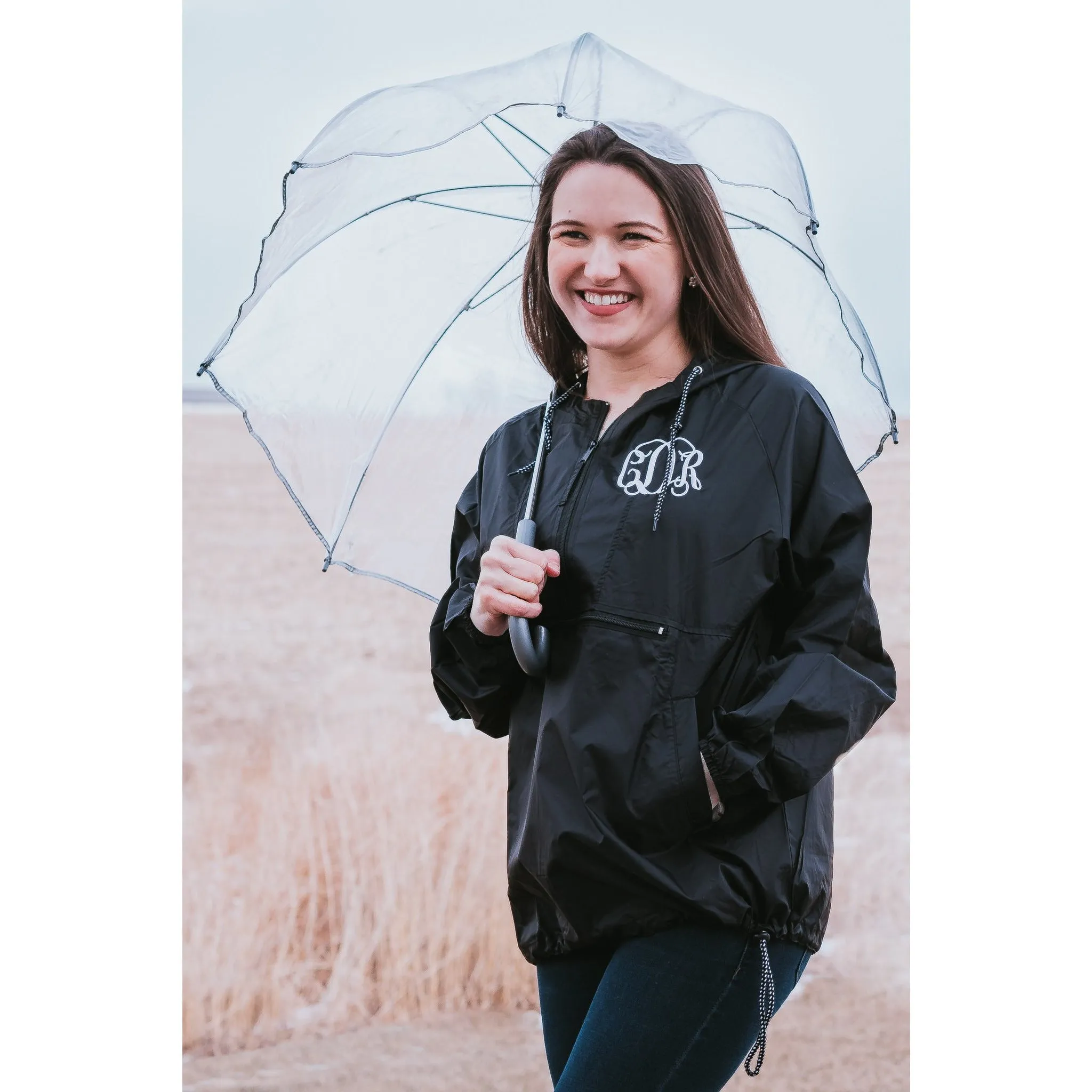 Monogrammed Pull Over Rain Jacket