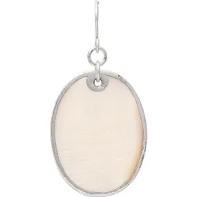 Silver Edge Mother of Pearl Oval Earring