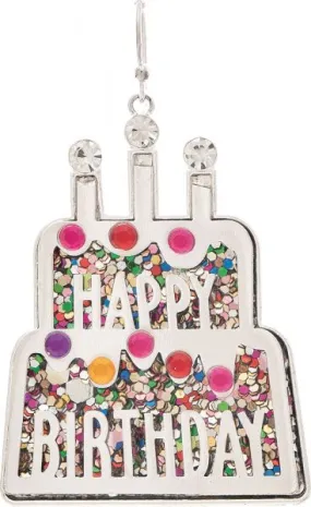 Silver Multicolor Sparkle Birthday Bash Earrings