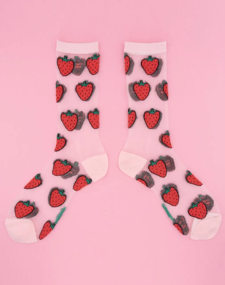 STRAWBERRY SHEER SOCKS