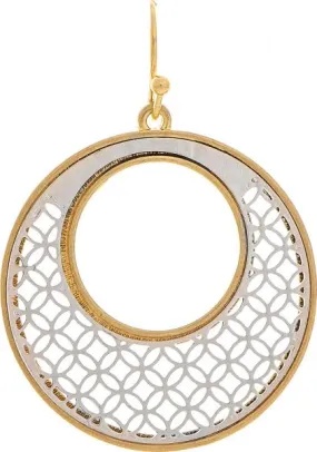 Two Tone Open Circle Earring